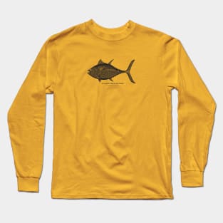 Atlantic Bluefin Tuna Fish with Common and Scientific Names Long Sleeve T-Shirt